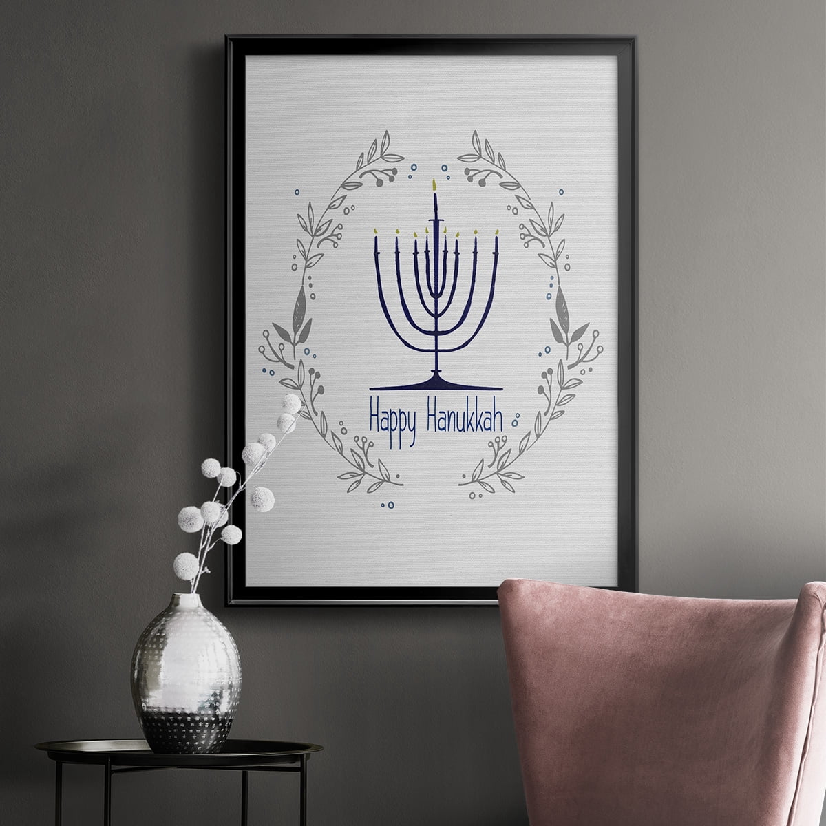 Happy Hanukkah II Premium Framed Print - Ready to Hang