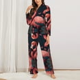 thumbnail image 2 of Pajamas for Women Set - Colorful Floral Flamingo Comfy Long Sleeve Button Up Pajama Sets for Women 2 Piece, Soft Sleepwear Nightwear Pjs Lounge Sets for Women with Pockets, 2 of 6