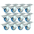 thumbnail image 2 of MegaDeal Caster Swivel Plate w/ Brake On Blue Polyurethane Wheels 2" w/ Brake, 12 Pack, 2 of 4