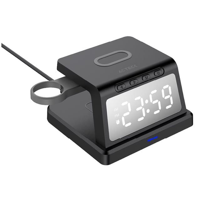 Cargador Inalambrico ACTECK ENERGON S-MATE CI730 iPhone IWatch AirPods USB- C Negro AC-937146 negro
