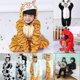 thumbnail image 1 of ZHAOCHENG Pijamas de una pieza para niños y niñas de 3 a 8 años, de franela, con diseño de animales, para Halloween, Navidad, ropa de dormir para el hogar, 1 of 3