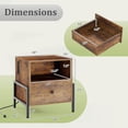 thumbnail image 3 of Costway Ensemble de 1 Table de Nuit avec Station de Recharge Table de Chevet avec Tablette de Rangement Table d'Appoint, 3 of 10
