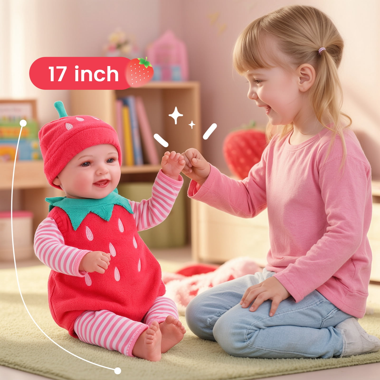 RSG 17-inch Lifelike Reborn Baby Dolls, Newborn Baby Dolls, Full Body Cloth Real Life Baby Dolls with Gift Box for Kids Age 3+