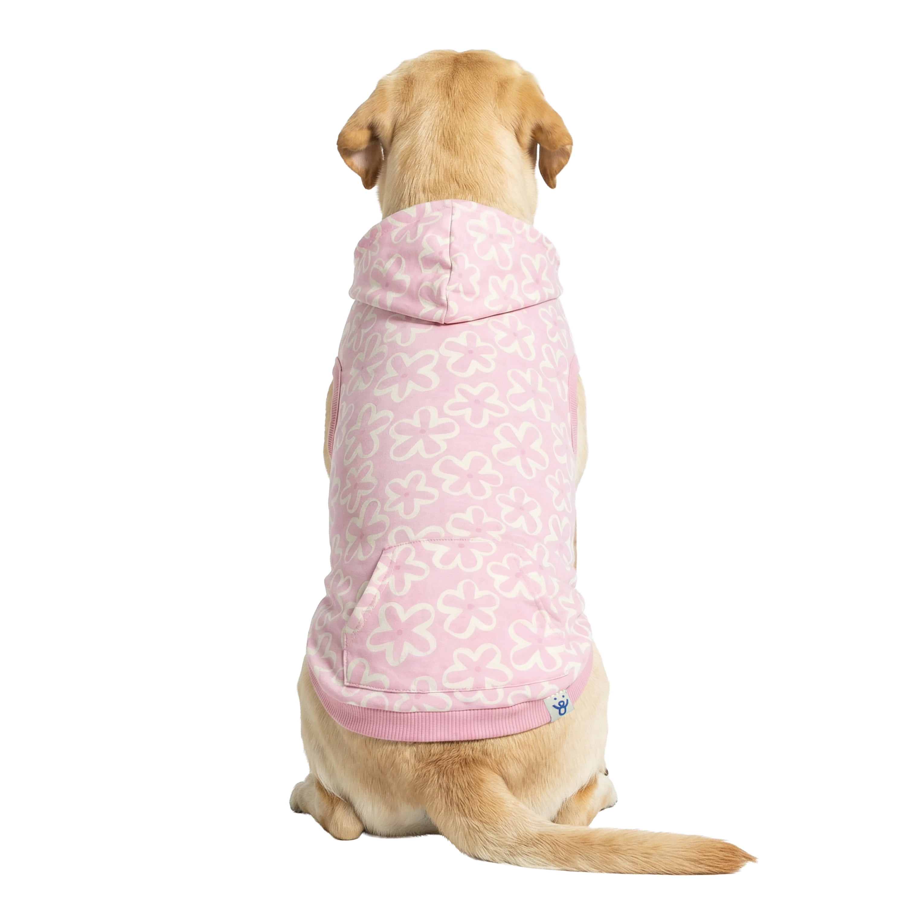 Oodles Pink Tropical Blooms Floral Spring Dog Hoodie, Extra Large