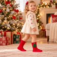thumbnail image 5 of AWZXDE Toddler Crew Socks 3D Plush Christmas Tree Decor Crew Socks For Girls Red Cable Knit Soft Warm Socks For Holiday Party Family Photos And Daily Indoor Wear, 5 of 6