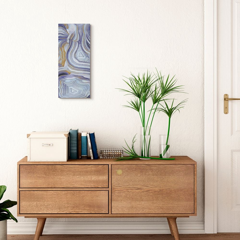 Stupell Industries Agate Crystal Pattern Purple Gold Abstract Design Canvas Wall Art by Danielle Carson
