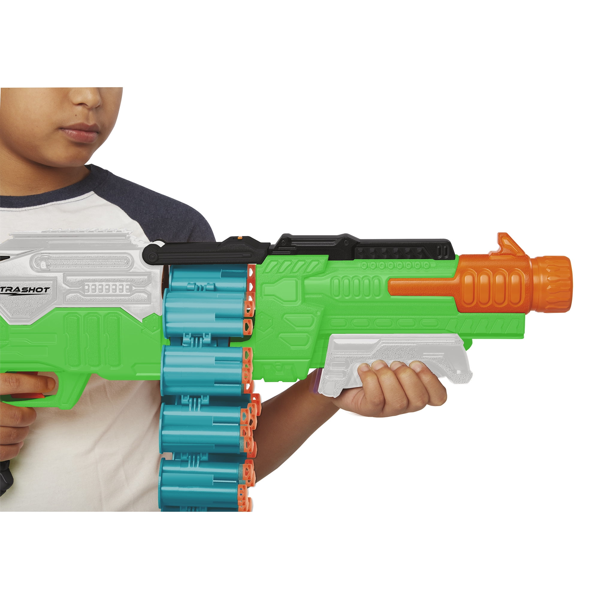 Tetrashot Green & White Dart Blaster W/ 98 Accu-Blast Darts