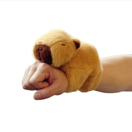 TIERPOP Animal Hugger Snap Wrist Band for Kids Cute Capybara Slap Bracelet Plush Toy