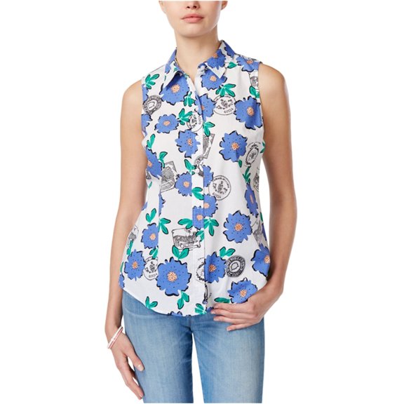 Maison Jules Womens Floral Graphic Tank Top