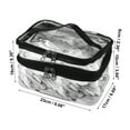thumbnail image 5 of Unique Bargains 1 Pcs Double Layer Makeup Bag Cosmetic Travel Bag Make Up Organizer Bag for Women Marble Pattern White, 5 of 6