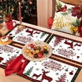 thumbnail image 6 of Merry Christmas White Placemats Set of 4 Black Red Plaid Xmas Tree Snowflake Elk Printed Table Mats Waterproof Reusable Place Mats for Dining Table Decor 12x18 Inch, 6 of 6