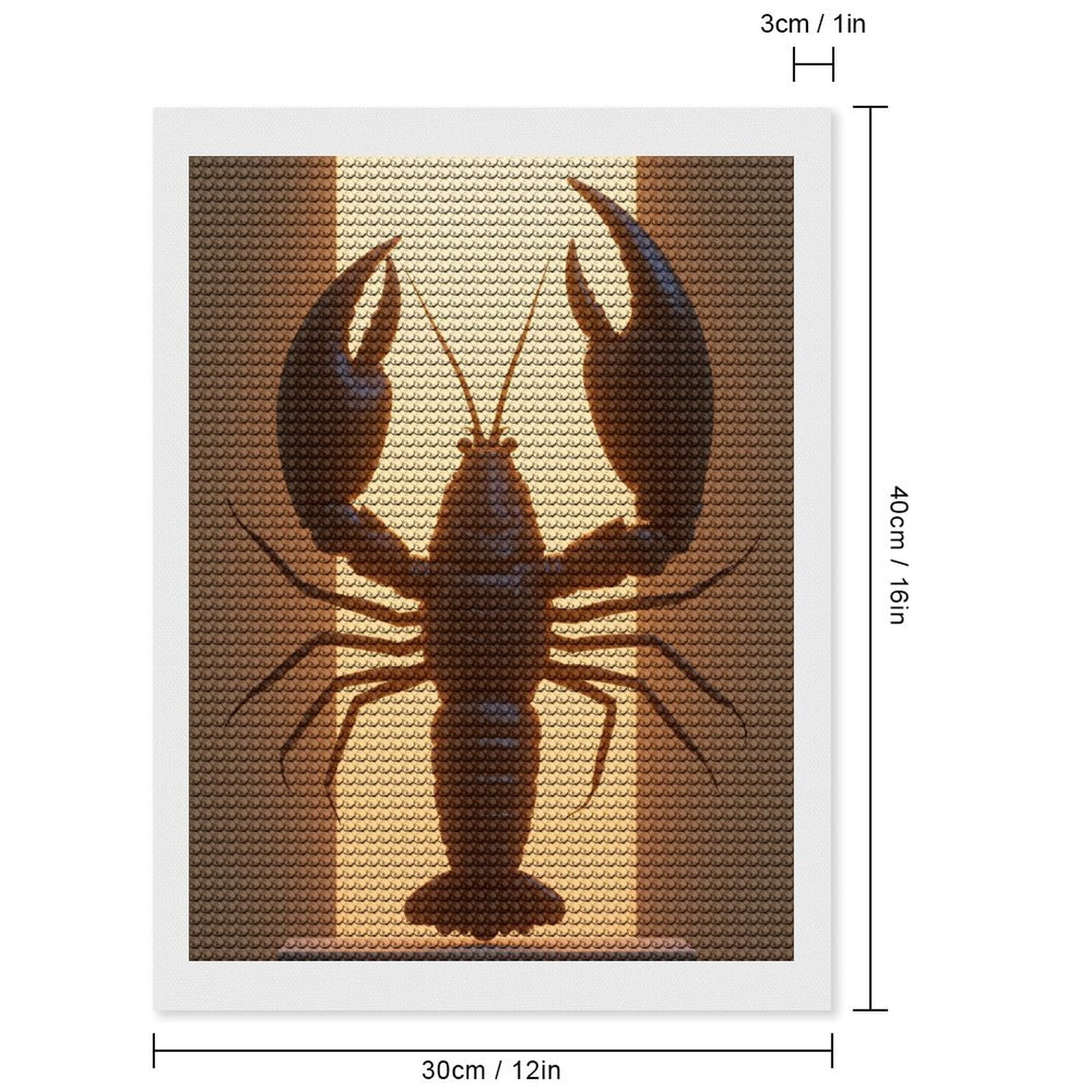 Diamond Art Kits for Adults, Lobster Silhouette Warm Light 5D Diamond Painting Kits for Adults Beginners, DIY Full Drill Diamond Painting, Gem Art and Crafts 12x16