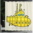 thumbnail image 4 of Ambesonne Yellow Submarine Shower Curtain, Grunge Style, 69"Wx84"L, Grey Yellow Blue, 4 of 5