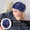 thumbnail image 4 of unbranded Turban Caps Elasticas Con Interior De Y Estampado Floral Azul Para Uso En Casa, 4 of 7