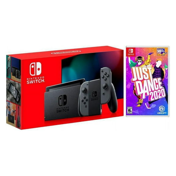 Newst Nintendo Switch Gray Joy-Con Improved Battery Life Console Bundle with Just Dance 2020