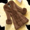 thumbnail image 3 of DondPO Fake Fur Coat Women Lady Coat Winter Warm Long Sleeve Solid Outwear Coat Plush Jacket Warm and Soft Winter Overcoat Fur Jackets for Women Fuzzy Jacket Brown XL, 3 of 3