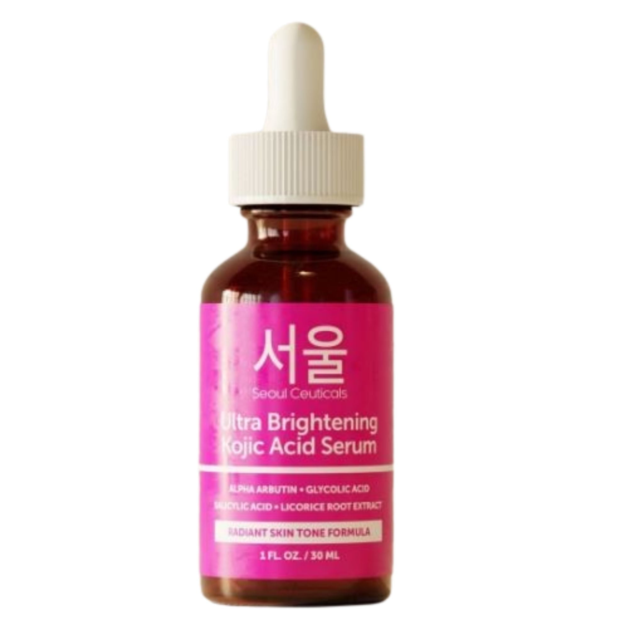 SeoulCeuticals Korean Skin Care Kojic Acid Serum Alpha Arbutin – Glycolic Acid + Salicylic Acid K Beauty 1oz
