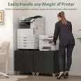 thumbnail image 5 of Metal File Cabinet with Wheels, Rolling Printer Station for Home Office, Heavy Duty Storage Cabinet with Adjustable Shelf, Large Office mobile Cabinet for Fax, Scanner, Copier, Black, 5 of 9