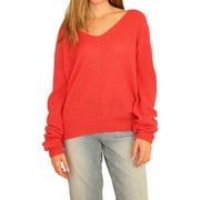 Free People Womens Gossamer Pullover Sweater, Pink, Small