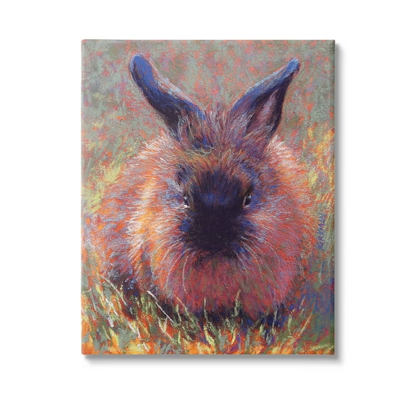 Stupell Industries Abstract Stippled Rabbit Animals & Insects Painting Gallery Wrapped Canvas Art Print Wall Art, 16 x 20