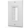 thumbnail image 3 of Buyer's Point Brush Wall Plate [UL Listed], Decora Style, Cable Pass Through Insert for Wires, Single Gang Cable Access Strap, Wall Socket for HDTV, HDMI, Home Theater Systems Pack of 2 White, 3 of 5
