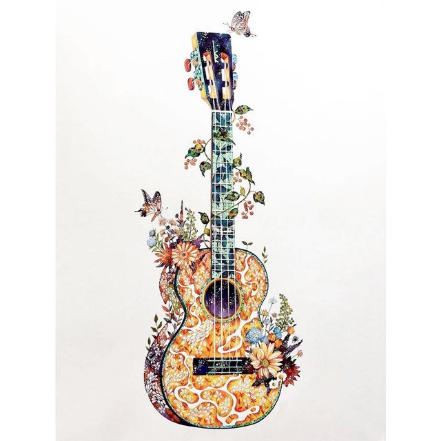 Cuadro de dibujo de Kit de mosaico de instrumento de música de pintura de diamante redondo de taladro completo Hugtrwg Para estrenar