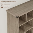 thumbnail image 4 of 9 Cube Farmhouse Bookshelf, 3 Tier Wood Storage Organizer, Rustic Minimalist Floor Display Cabinet for Living Room, Bedroom, Home Office, Grey, 4 of 9