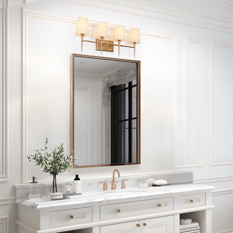 LNC 4-Light Gold Modern/Contemporary Vanity Light Bar