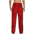 thumbnail image 3 of Uemuo Red Rose Pattern Men's Wide Leg Palazzo Lounge Pants with Pockets Light Weight Loose Comfy Casual Pajama Pants-Medium, 3 of 9