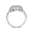 thumbnail image 3 of Gem & Harmony Sterling Silver Black and White Synthetic Cubic Zirconia (CZ) Cat Ring for Women, 3 of 6