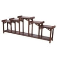 ETEREAUTY Rustic Dark Brown Wooden Display Shelf Riser Organizer for ...