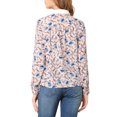 thumbnail image 3 of Unique Bargains Blouse de Travail à Manches Longues à Col Contrasté avec Bouton Imprimé Floral pour Femme, 3 of 6