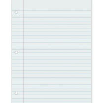 Pacon Composition Paper, White, 3-Hole Punched, Red Margin, 3/8" Ruled, 8-1/2" x 11", 500 Sheets