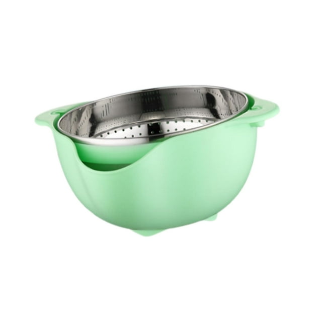 Cesta de drenaje de doble capa multifuncional PP de acero inoxidable para drenaje de cocina Verde