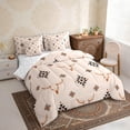 thumbnail image 3 of Erosebridal Hippie Cow Skull Bedding Comforter Set, Farmhouse Aztec Full Bedding Set, Brown, Reversible 7-Piece, 3 of 6