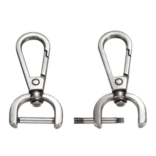 0.6 Inch Swivel Clasp Hooks, 2 Pcs Detachable Snap Hook for Bag Strap Purse Lanyard DIY Craft Hardware, Silver