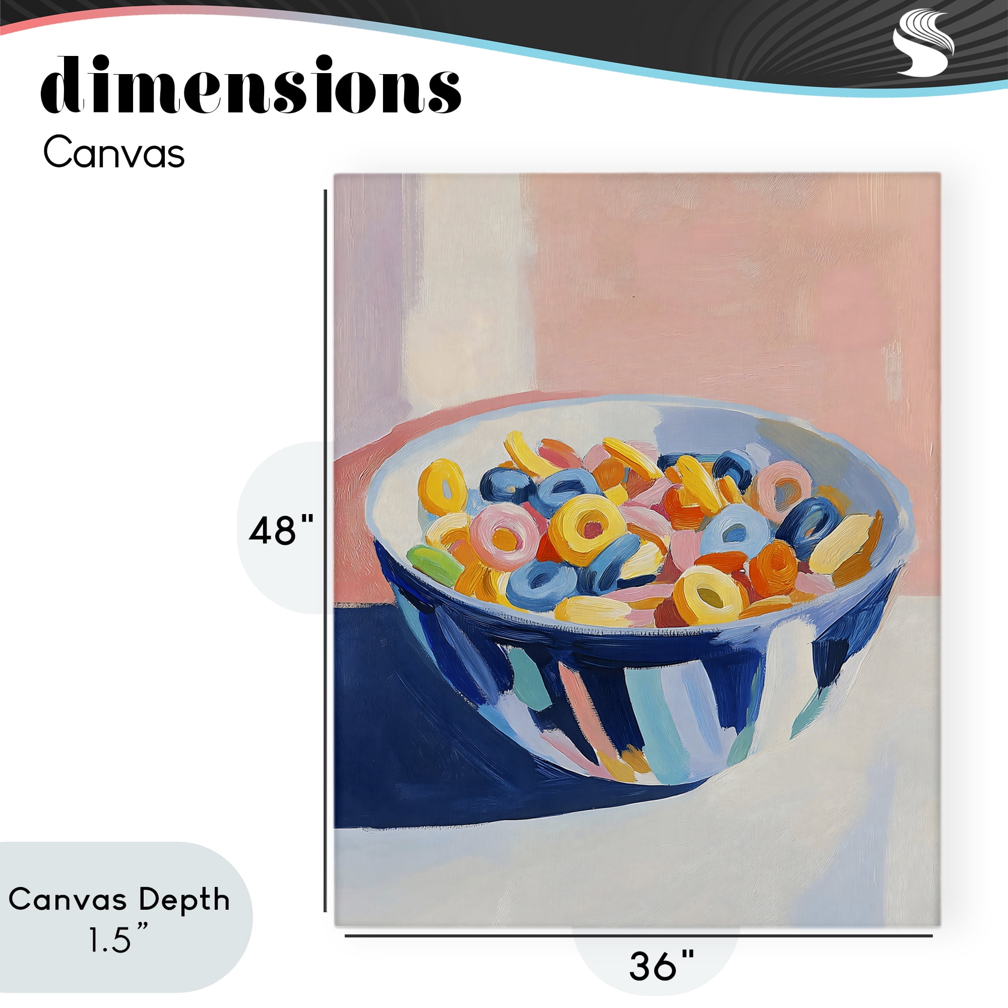 Stupell Industries Colorful Cereal Bowl Canvas Wall Art, design by The Prints Vibe