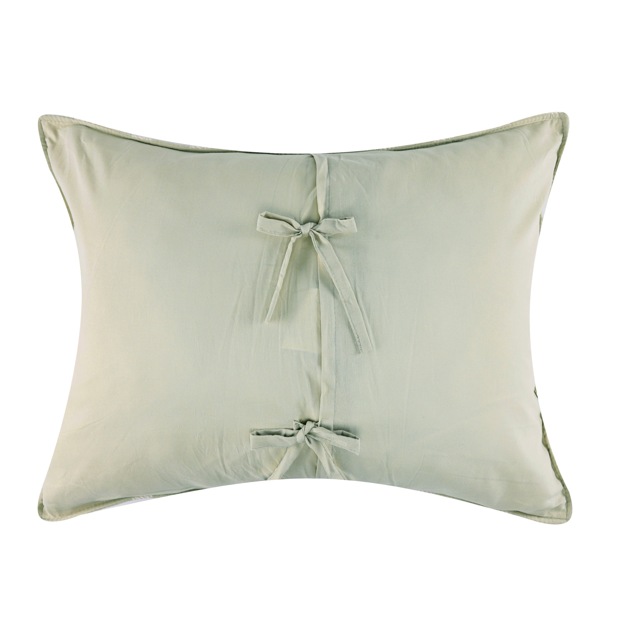 Greenland Home Fashions Millhouse 100% Cotton Moisture-Wicking Pillow Sham, All Ages, Sage, Standard