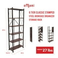 thumbnail image 2 of Origami 6 Tier Classic Stamped Steel Bookcase Organizer Storage Rack, Bronze, 2 of 10
