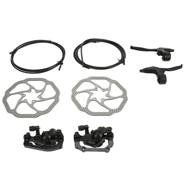 Bike Disc Brake Set, Erosion Resistance Bike Front Rear Caliper Kit with Brake Levers for 2.2cm Handlebars