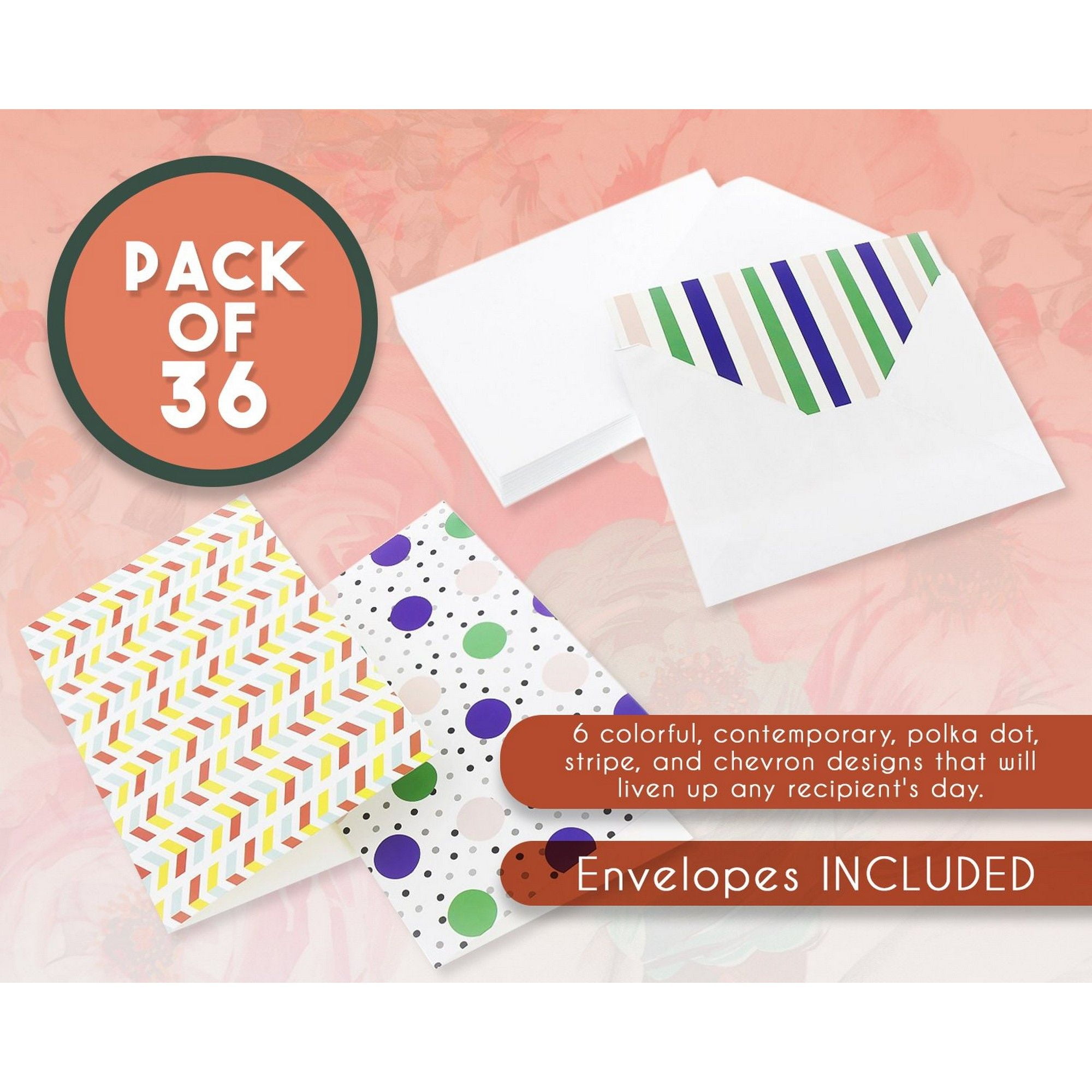 36 Pack All Occasion Assorted Blank Note Cards Greeting