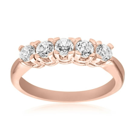 5 Ct Diamond Rings - 0.50 Ct. Ttw Diamond Eternal Five Stone Ring In 10K Rose Gold