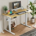 thumbnail image 4 of Electric Height Adjustable Standing Desk,Sit to Stand Ergonomic Computer Desk,Yellow,55'' x 24", 4 of 7