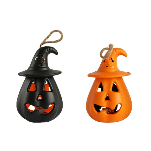 Dengmore Halloween Decorative Light Halloween Party Battery Powered Decoration Props Candle Light Portable Halloween Pumpkin Lantern Mini Pumpkin Lantern