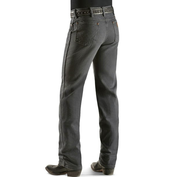 wrangler men's cowboy cut slim fit prewashed jean, charcoal grey, 35wx32l -  