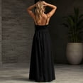 thumbnail image 7 of ClodeEU Women's V Neck Spaghetti Strap Backless Sleeveless Dress with Pockets ,Solid Color Casual Summer Maxi Dress Black,Women's Plus L, 7 of 7