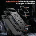 thumbnail image 5 of KOMI Magnetic Case for Google Pixel 9A with Rotatable Ring Holder [Compatible with MagSafe] Military Shockproof Kickstand Protective Case for Google Pixel 9A, Black, 5 of 5