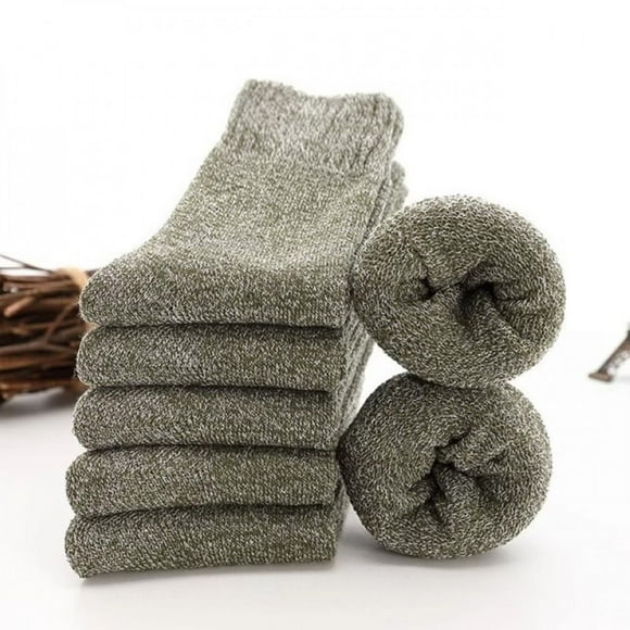 ERK Winter Thermal Socks for Women and Men- 5 Pairs Thick Warm Ladies Cozy Wool Crew Boot Socks, size 37-45