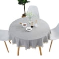 thumbnail image 2 of Round Tablecloth Solid Color Tassel Tablecloths Cotton Tablecloth Suitable for Home Kitchen Decoration, 2 of 8