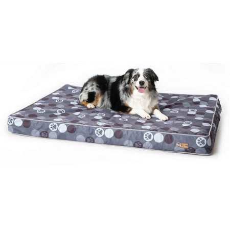 UPC: 0655199636419 | K&H Pet Products Superior Orthopedic Indoor/Outdoor Bed Gray/Paw Large 35 X 46 X 4 Inches